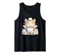 Cute Kitten Grandpa Gnome For Women And Girls Kawaii Cat Camiseta sin Mangas
