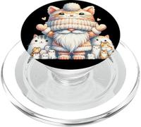 Cute Kitten Grandpa Gnome For Women And Girls Kawaii Cat PopSockets PopGrip para MagSafe