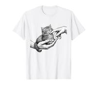 Cute Kitten in Caring Hands Cat Lover Pet Men Women Kids Camiseta