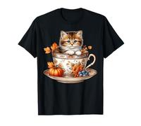 Cute Kitten Kawaii Cats Fall Coffee Mug Autumn Thanksgiving Camiseta