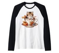 Cute Kitten Kawaii Cats Fall Coffee Mug Autumn Thanksgiving Camiseta Manga Raglan