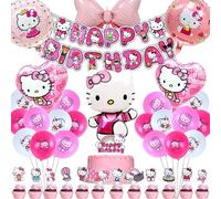 cute kitty Decoración Cumpleaños, cute kitty Globos, cute kitty Globos Suministro de Fiesta, cute kitty Decoración Tarta, para Niña Decoraciones Fiesta Cumpleaños