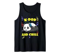 Cute KPOP Music Panda K Pop and Chill Vibes Camiseta sin Mangas