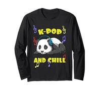 Cute KPOP Music Panda K Pop and Chill Vibes Manga Larga