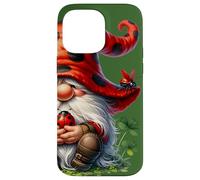 Cute Ladybug GNOME For Lucky Moms with Cloverleaf Shamrock Carcasa para iPhone 14 Pro MAX