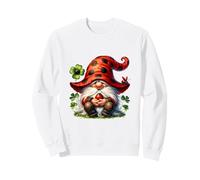 Cute Ladybug GNOME For Lucky Moms with Cloverleaf Shamrock Sudadera