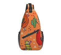 Cute Lamas Alpaca Cactus Patttern Cross Chest Bag Diagonalmente Sling Mochila Crossbody Bandolera Viajes Senderismo Mochilas para Hombres Mujeres