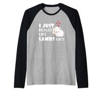 Cute Lamb Gift I Just Really Like Lambs Ok? Camiseta Manga Raglan