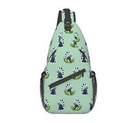 Cute Lemurs Pattern Sling Bag Senderismo Mochila Crossbody Hombro Mochila Travel Chest Pack para Hombres Mujeres