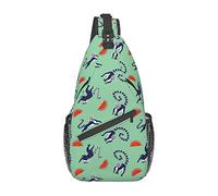Cute Lemurs Pattern Sling Bag Senderismo Mochila Crossbody Hombro Mochila Travel Chest Pack para Hombres Mujeres