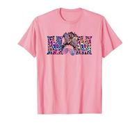 Cute Leopard Messy Bun Mom Design For Women and Mothers Day Camiseta