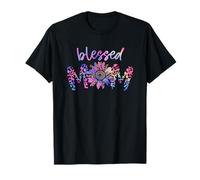 Cute Leopard Sunflower For Purple Mama and Blessed Mom Camiseta