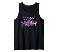 Cute Leopard Sunflower For Purple Mama and Blessed Mom Camiseta sin Mangas