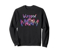 Cute Leopard Sunflower For Purple Mama and Blessed Mom Sudadera