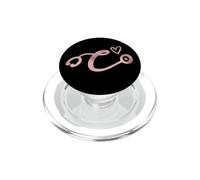 Cute Letter C Initial Monogram Nurse Rose Pink Stethoscope PopSockets PopGrip para MagSafe
