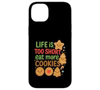 Cute Life is Short Come Más Galletas Hornear Fiesta de Vacaciones Carcasa para iPhone 14 Plus