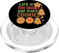 Cute Life is Short Come Más Galletas Hornear Fiesta de Vacaciones PopSockets PopGrip para MagSafe