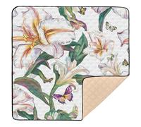 Cute Lily FLOWERs4 - Tapete grande y resistente para gimnasio y actividades para interiores y exteriores, impermeable, para bebés y niños pequeños, 50 x 50 pulgadas