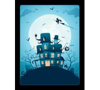 Cute Lined Halloween Composition Notebook / Journal: Fun, Cool Spooky Festive Haunted House Notepad For Kids (Boys, Girls, Teens), Teachers & Students | A Great Gift | 8.5x11" | 120 Wide Ruled Pages.