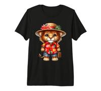 Cute Lion Cub Tropical Vacaciones Viajes Camiseta Premium