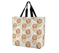 Cute Lion Little Novelty - Bolsa de hombro para mujer, reutilizable, ligera, bolsa de almacenamiento de viaje