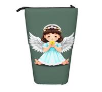 Cute Little Angel - Estuche extensible para lápices, tela Oxford multidiseño, altura ajustable, bolsa de cosméticos multiusos
