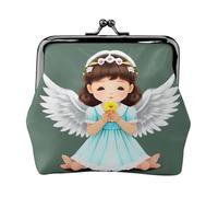 Cute Little Angel - Monedero pequeño para mujer, rectangular, con cierre de beso, tamaño de bolsillo, mini monedero para mujer