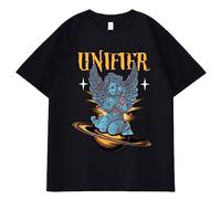 Cute Little Angel Sitting On The Planet T-Shirt Men Shoulder Drop tee Clothes Brand Cotton Heavyweight Tops Oversized T-Shirts(Medium)