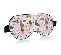 Cute Little Ballerina Ballet Girl Dance Swan Eye Masks Cover Blocks Light Sleep Mask Shade Cover Blindfold Relaxing Eyeshade Cover con correa ajustable para la cabeza para hombres, mujeres y niños