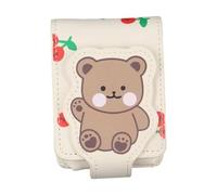 Cute Little Bear - Bolsa para pintalabios con espejo, portátil, para bálsamo labial, mini bolsas para brillo de labios para mujer