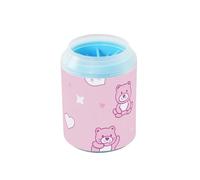 Cute Little Bear - Taza portátil de limpieza de patas con cepillo de masaje suave para mascotas, suministros de aseo para perros y gatos de razas pequeñas, medianas y grandes