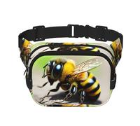 Cute Little Bee Fitness - Bolso de hombro de viaje de moda e informal, riñonera cuadrada de doble capa, color negro, talla única, Negro, One Size