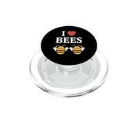 Cute Little Bee Funny Simple i Love Bees PopSockets PopGrip para MagSafe