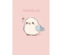 Cute Little Bird Notebook: 120 Pages and 6 x 9 Inch College Ruled Book with Pink Minimalist Cartoon Cover