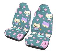 Cute Little Fox Dua Sarung JOK Mobil,*, Sarung JOK Mobil Depan, Cocok Untuk Sebagian Besar Mobil, SUV, Truk, Van, Dll.