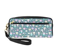 Cute Little Fox - Estuche de maquillaje pequeño, estuche de doble cara de piel sintética