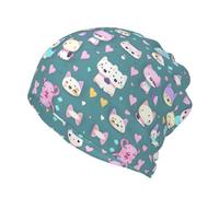 Cute Little Fox - Gorros multifuncionales y ligeros de ajuste cómodo, gorro de calavera para correr, gorro para dormir, Negro, Small