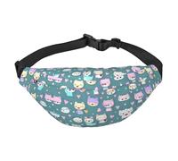 Cute little fox - Riñonera cruzada para niños, bolsa de cintura grande de viaje para deportes, correr, ciclismo, viajes, pesca