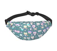 Cute little fox - Riñonera cruzada para niños, bolsa de cintura grande de viaje para deportes, correr, ciclismo, viajes, pesca