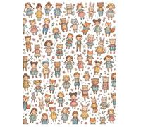 Cute Little Friends Notebook: Adorable Kids and Animal Pattern Journal | Cute Aesthetic Notebook for School, Writing, and Daily Notes