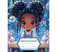 Cute Little Girl At Desk Composition Notebook: Soft Cover, 150 Pages, 7.5 x 9.5 Inches, Lined Journal for School, Journaling, Doodling, and Creative Planning