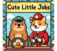 Cute Little Jobs: Stained Glass Animals Career and Profession Coloring Book for Kids - Bold and Easy Full-Page Community Helpers Activities with ... Dogs, and Cats for Toddlers and Preschoolers