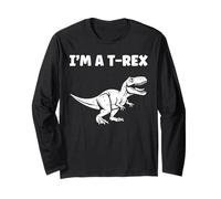 Cute little minimalist tyrannosaurus dinosaur i'm a t-rex Manga Larga