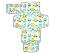 Cute Little Monsters - Cambiador de pañales reutilizable con bolsillo para pañuelos, cambiador de pañales portátil, ligero y plegable