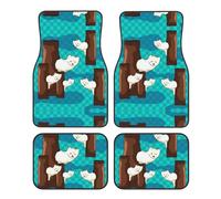 Cute Little Raccoon - Juego de 4 alfombrillas para coche, resistentes al desgaste y a las manchas, perfectas para coches, todoterrenos y furgonetas