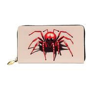 Cute Little Red Spider - Cartera de piel para mujer, bolsa de mano de gran capacidad, bolsa de mano para teléfono celular, tarjetero de crédito, negro, talla única, moderna, Black, Talla única,