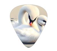 Cute Little Swan - Juego de 12 púas de guitarra de varios grosores, tono claro, sensación cómoda, fuerte resistencia al desgaste y dureza, viene con caja transparente