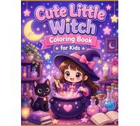 Cute Little Witch Coloring Book: Fun and Easy Coloring Pages for Boys and Girls Ages 4-8