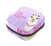 Cute Llama Alpaca I AM The New Wave First Period Kit para niñas, tampón pantyliners bolso menstrual, soporte para almohadilla de lactancia con cremallera, organizador de servilletas sanitarias