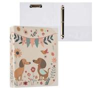 Cute Love Dog - Carpeta de 3 anillos de 1.5 pulgadas, organizador de documentos de material de PVC con anillo en D y bolsillo transparente para suministros de oficina, 1 paquete